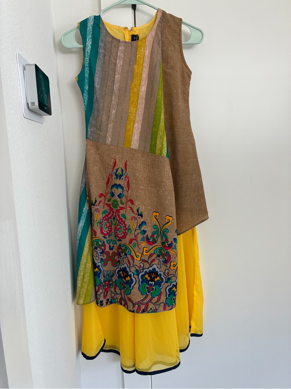 Colorful Embroidered Layered Dress